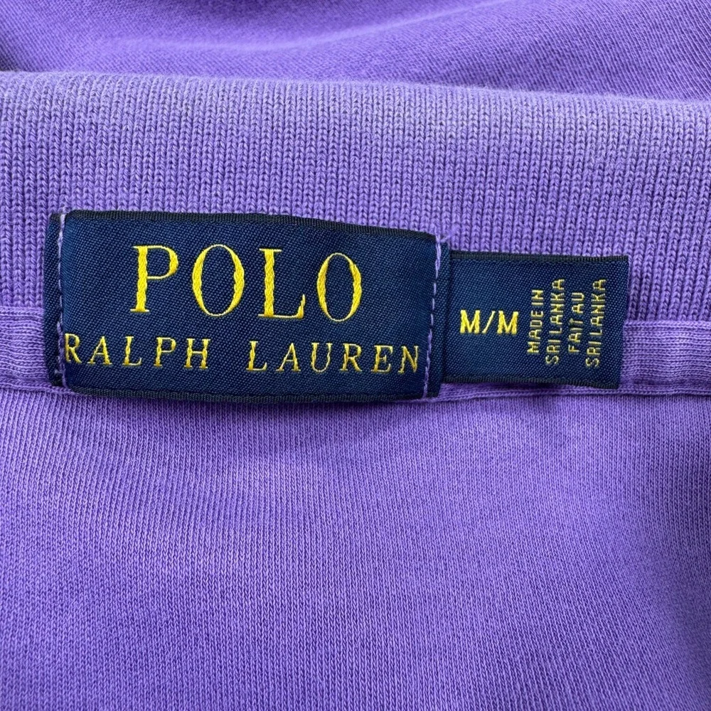 Polo Ralph Lauren Men's Polo Shirt Purple Medium Short Sleeve Yellow Pony Logo